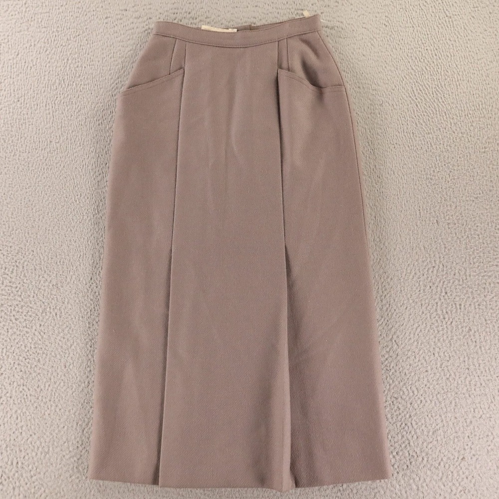 VTG Paola Rossini Skirt Womens S Gray Wool Twill Made in Italy